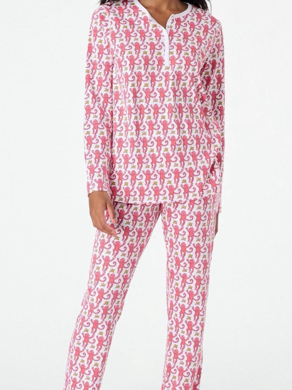 Roller Rabbit Monkey Pajama Set Size XS in Pink